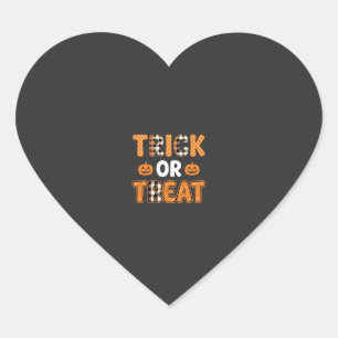 Pegatina En Forma De Corazón Diseño de vector de calabaza de Halloween Truco o