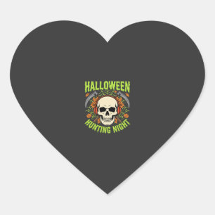 Pegatina En Forma De Corazón Diseño de vector de calavera de guadaña de noche d
