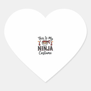 Pegatina En Forma De Corazón Diseño de vector de disfraz de ninja divertido de 