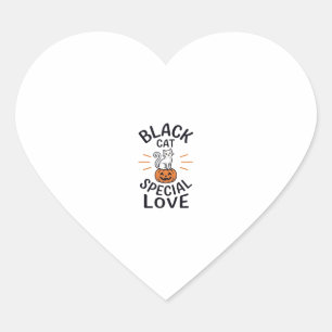 Pegatina En Forma De Corazón Diseño de vector de gato de Halloween de amor espe