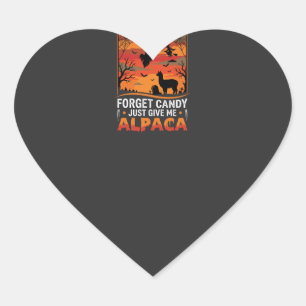 Pegatina En Forma De Corazón Diseño de vector espeluznante de alpaca de Hallowe