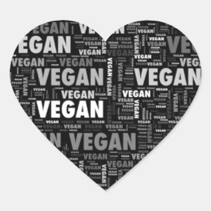 Pegatina En Forma De Corazón Diseño del corazón del amor del vegano