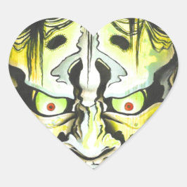 Pegatina En Forma De Corazón Diseño del demonio Oni