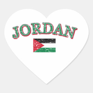 Pegatina En Forma De Corazón Diseño del fútbol de Jordania