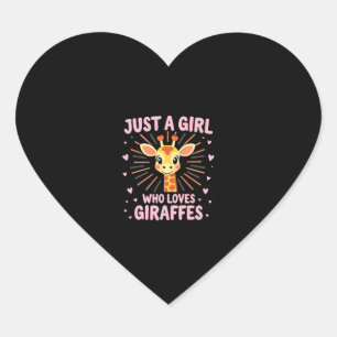 Pegatina En Forma De Corazón Diseño Divertido de Jirafa para Mujeres y Niñas Sa