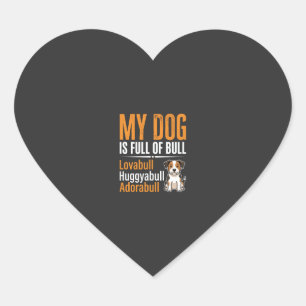 Pegatina En Forma De Corazón Diseño Divertido de Perro Lleno de Hype