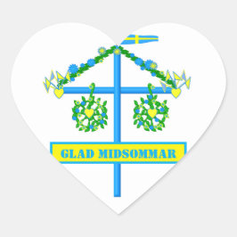 Pegatina En Forma De Corazón diseño escandinavo,Personalized Glad midsommar