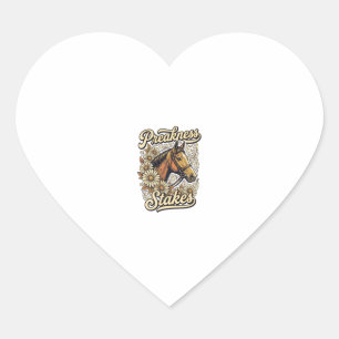 Pegatina En Forma De Corazón Diseño Floral de Carrera de Caballos Antiguos de P