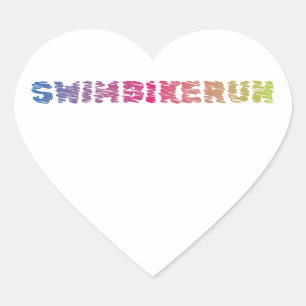 Pegatina En Forma De Corazón Diseño fresco de triatlón