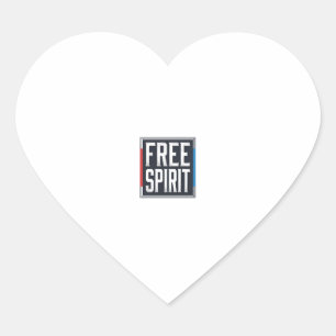 Pegatina En Forma De Corazón Diseño Gráfico de Caja Espíritu Libre Patriótico V