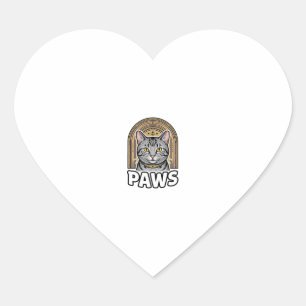Pegatina En Forma De Corazón Diseño Gráfico de Estilo de Grabado de Patas de Ga