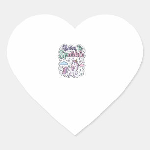 Pegatina En Forma De Corazón Diseño gráfico de mercancía de unicornio nacido pa