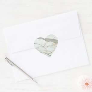 Pegatina En Forma De Corazón Diseño lujoso de mármol gris blanco