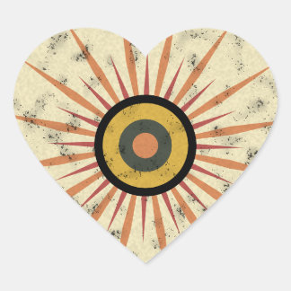 Pegatina En Forma De Corazón Diseño Retro Boho de Estallido Solar