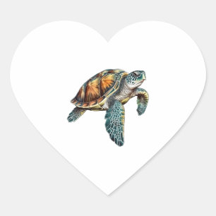 Pegatina En Forma De Corazón Diseño Submarino De Tortugas Para Buceadores