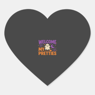Pegatina En Forma De Corazón Diseño SVG de Halloween Fantasma Bienvenidas Mis L