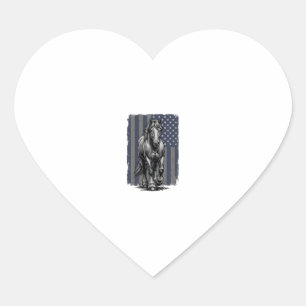 Pegatina En Forma De Corazón diseño vectorial de bandera de caballo de tiro pat