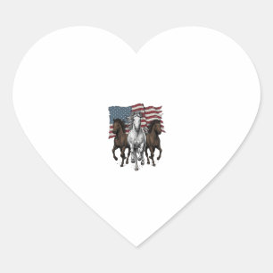 Pegatina En Forma De Corazón Diseño vectorial de caballos corriendo patrióticos