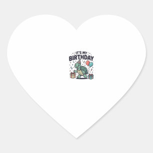 Pegatina En Forma De Corazón Diseño vectorial de fiesta de cumpleaños de tortug