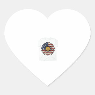 Pegatina En Forma De Corazón Diseño vectorial de flor de margarita patriótica v
