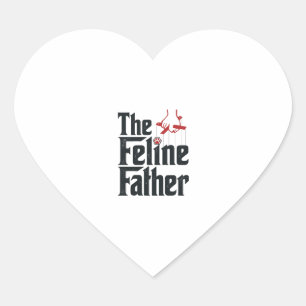 Pegatina En Forma De Corazón Diseño Vectorial de Humor de Gato Padre Felino Vin
