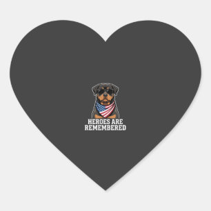 Pegatina En Forma De Corazón Diseño vectorial de perro héroe Rottweiler patriót