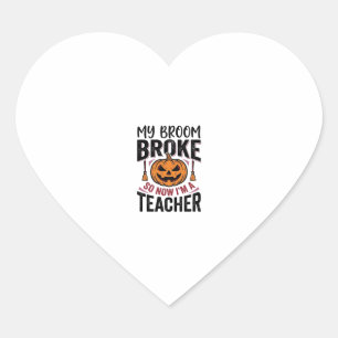 Pegatina En Forma De Corazón Diseño vectorial divertido de escoba rota para pro