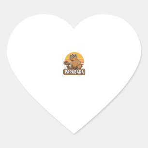Pegatina En Forma De Corazón Diseño vectorial PAPABARA Capybara padre retro_1