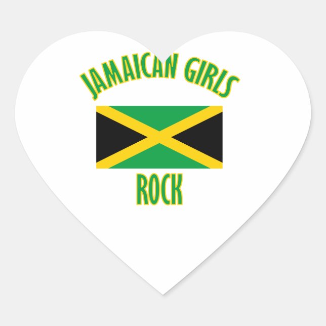 Pegatina En Forma De Corazón DISEÑOS DE chicas DE Jamaica (Anverso)