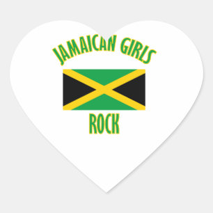 Pegatina En Forma De Corazón DISEÑOS jamaicanos de los chicas