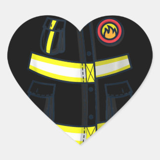 Pegatina En Forma De Corazón Disfraz de bombero de bomberos Halloween Cosplay f