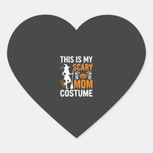 Pegatina En Forma De Corazón Disfraz de Bruja de Halloween Mamá Divertida y Esp