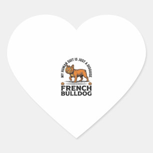 Pegatina En Forma De Corazón Disfraz de camisa de calabaza de Bulldog Francés d