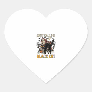 Pegatina En Forma De Corazón Disfraz de Gato Negro Casa Embrujada Divertido Cam
