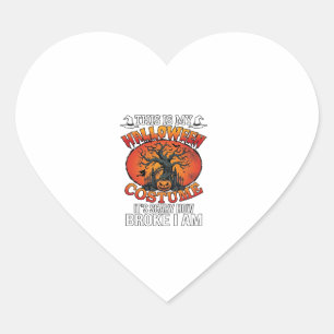 Pegatina En Forma De Corazón Disfraz de Halloween Espantoso Calabaza Rota Árbol