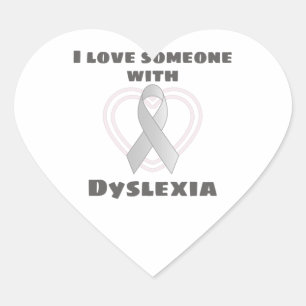 Pegatina En Forma De Corazón Dislexia Conciencia Amo A Alguien Con Dislexia