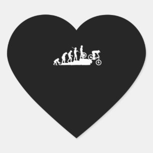 Pegatina En Forma De Corazón Divertida Evolución del ciclismo de montaña MTB cu