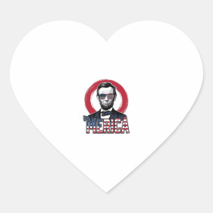 Pegatina En Forma De Corazón Divertida Merica Patriótica Presidente Vintage Vec