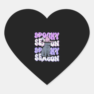 Pegatina En Forma De Corazón Divertida Saying Spookone Season Halloween Cat Lov