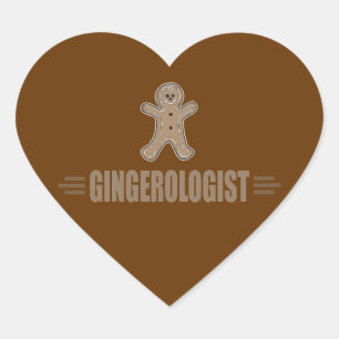 Pegatina En Forma De Corazón Divertido Gingerbread