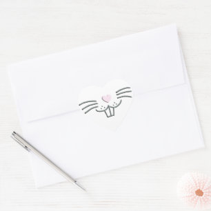 Pegatina En Forma De Corazón Divertido lindo conejo de Pascua con niños diverti