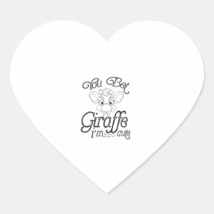 Pegatina En Forma De Corazón Divertido que apuestas a la jirafa que soy lindo -