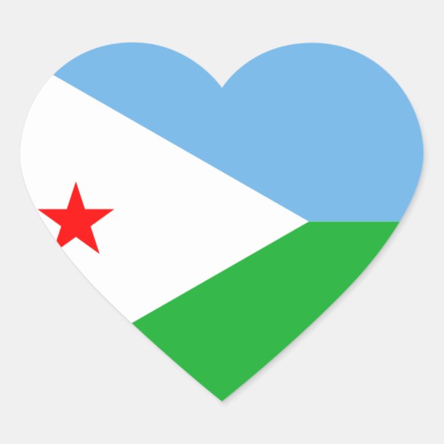 Pegatina En Forma De Corazón djibouti (Anverso)