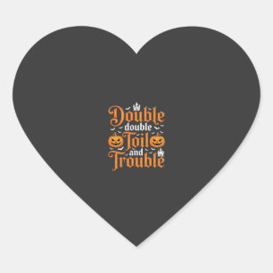 Pegatina En Forma De Corazón Doble doble trabajo y problema de Halloween_1