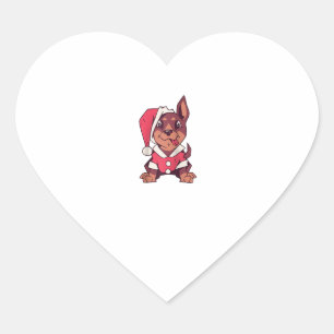 Pegatina En Forma De Corazón Dog Santa Hat - Funny Navidades Raglan Baseball Te