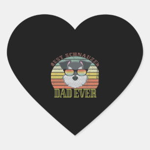 Pegatina En Forma De Corazón Dog Vintage Mejor Schnauzer Dad siempre Padres Tsh