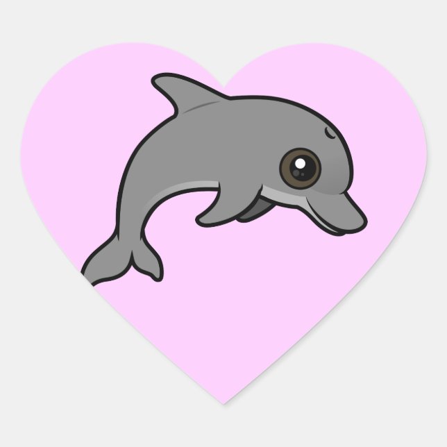 Pegatina En Forma De Corazón Dolphin Bottlenose (Anverso)
