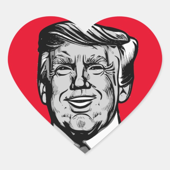 PEGATINA EN FORMA DE CORAZÓN DONALD TRUMP (Anverso)