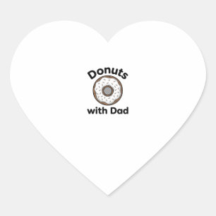 Pegatina En Forma De Corazón Donas Con Papá Diseño De Camiseta De Donut Vintage