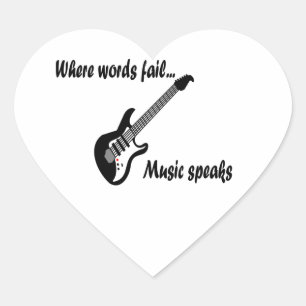 Pegatina En Forma De Corazón Donde las palabras fallan, la música habla